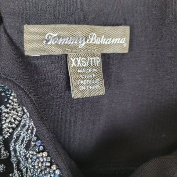 Tommy Bahama Size XXS Tambour Beaded Halter Maxi Dress Viscose Stretch Black - Picture 9 of 9
